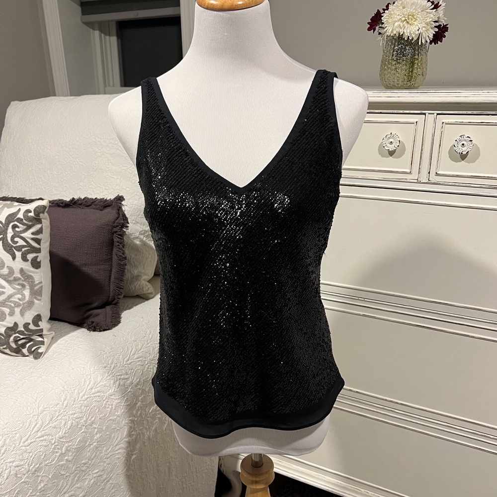 Banana Republic Black Sequin Top